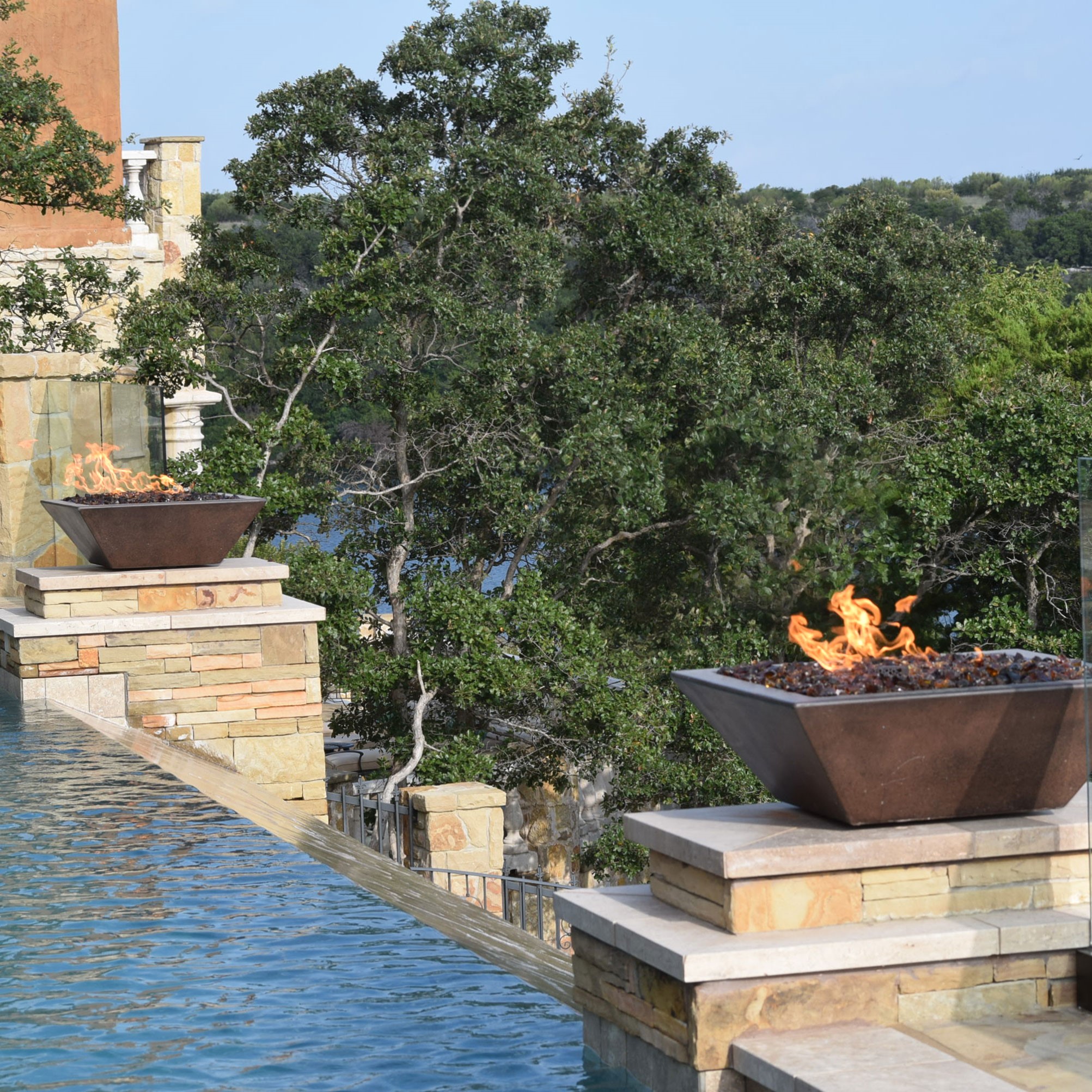 Luxury Fire Features and Waterfall Feature